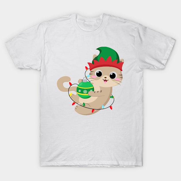 Christmas Kitty T-Shirt by DZHotMess